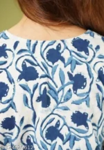 Indian Women's Tunics Tops Cotton Hand Block Printed Short Kurti Kurta Shirt Top for Women - Image 3