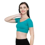 Women's Cotton Solid 3/4 Sleeve Regular Blouse - Image 2