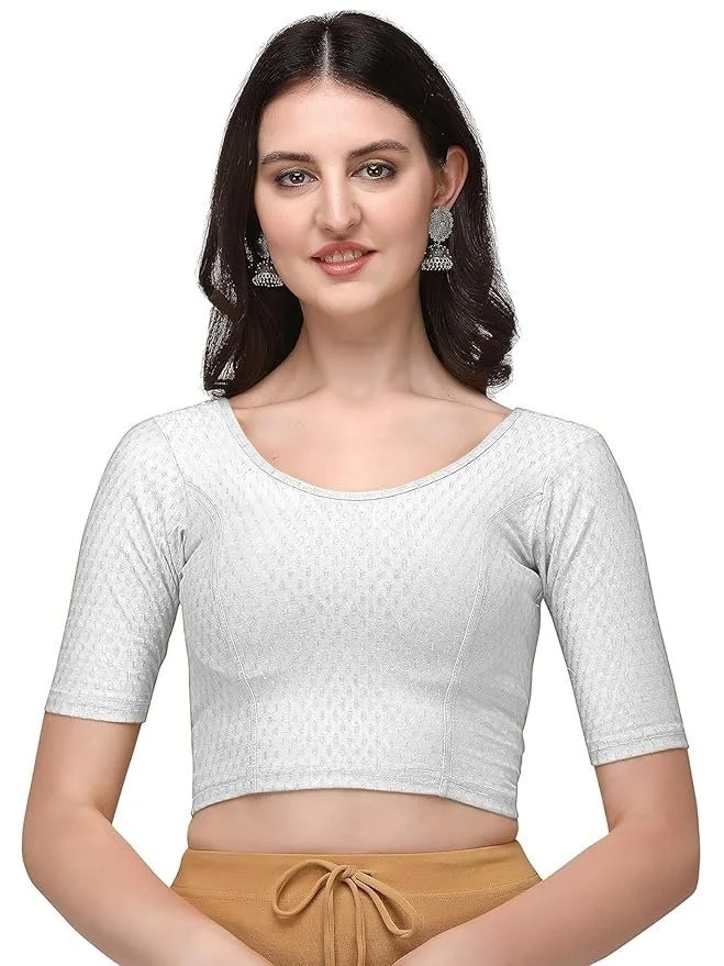 81LXa4EClNL._SY879_.webp Women's Cotton Half Sleeve Blouse - Image 1