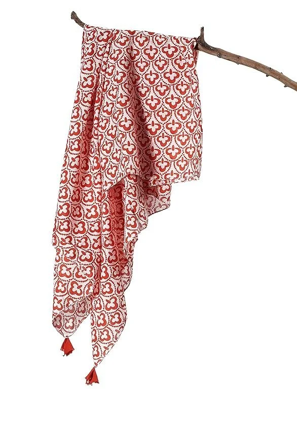 81OOgBuU3RL._SY879_.webp Sofir Stylish Girls Cotton printed Scarf, 100x100 Cm Square Size,100% Cotton Scarf - Image 1