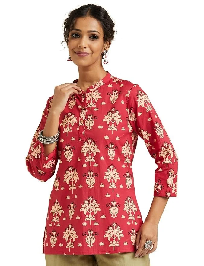 81SurE-bKL._SY879_.webp Women Cotton Kurta - Image 1