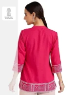 Women's Printed Straight Cotton Short Kurti - Image 3