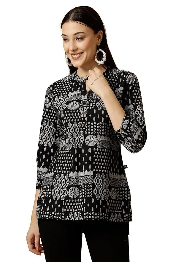 81dbNEETGDL._SY879_.webp Women's Cotton Printed Short Regular Kurti - Image 1